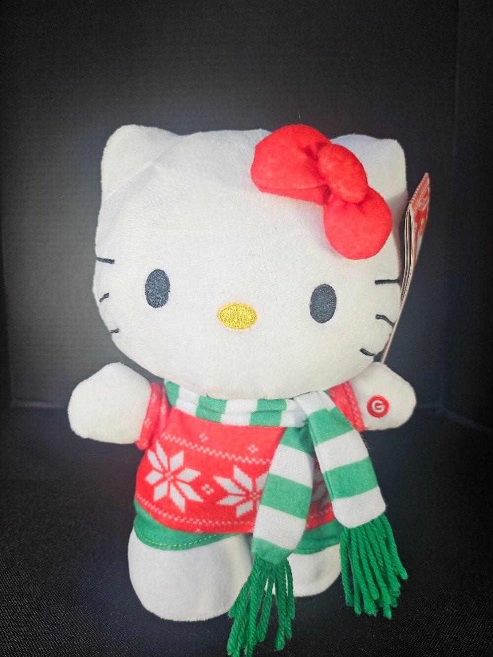 Hello Kitty Christmas Animated Plush Waddler Jingle Bell Musical Toy Rod Sweater